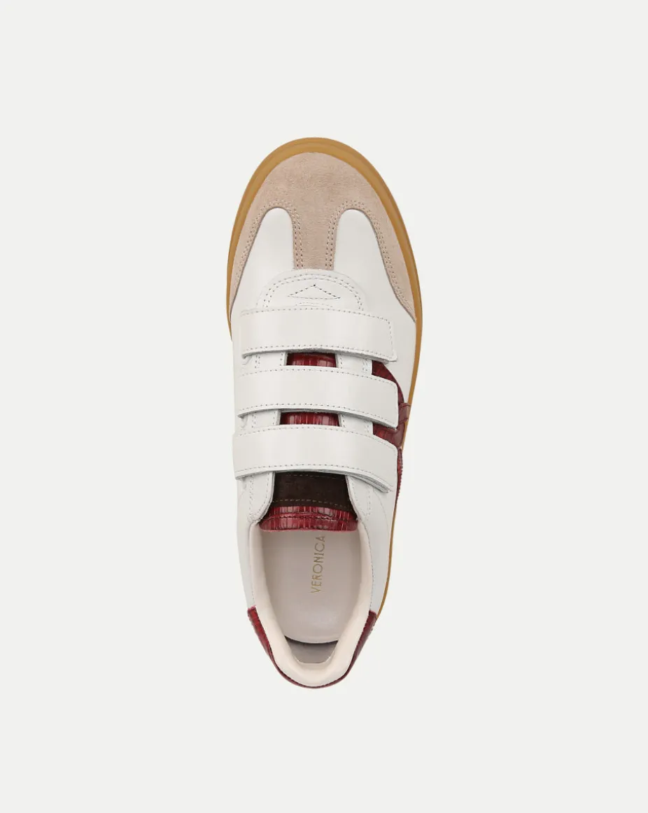 Reagan Velcro Sneaker in White & Red
