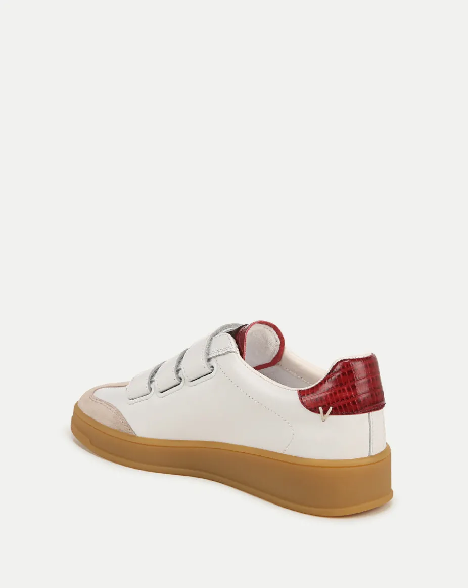 Reagan Velcro Sneaker in White & Red