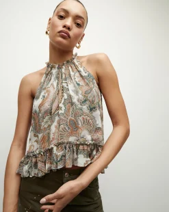 Renee Silk Paisley Halter Top