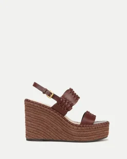 Riya Raffia Wedge Sandal in Brown