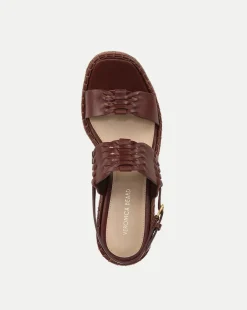 Riya Raffia Wedge Sandal in Brown