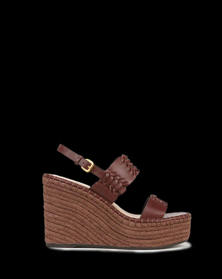 Riya Raffia Wedge Sandal in Brown