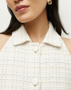 Roxanne Tweed Dress in Ivory Multi