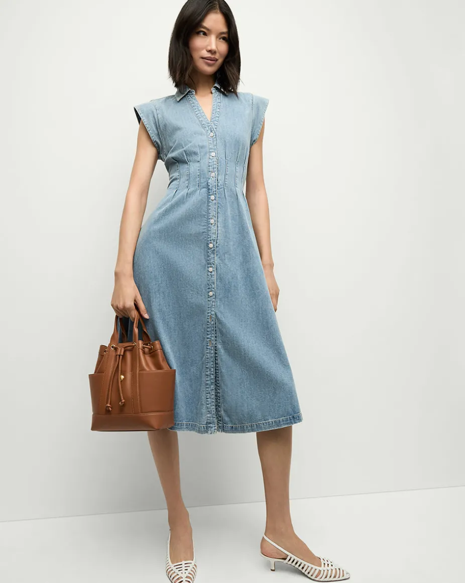 Ruben Denim Dress in Pebble Stone