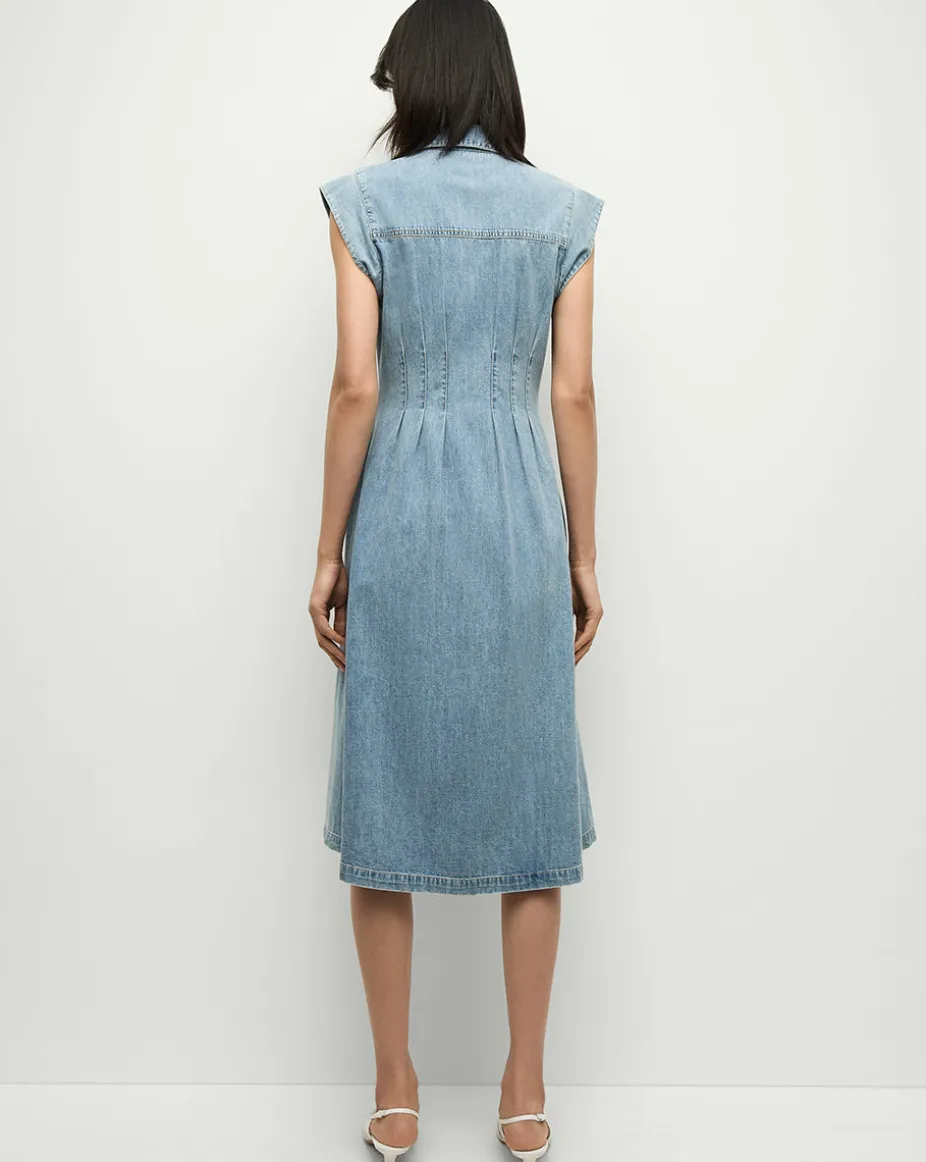 Ruben Denim Dress in Pebble Stone