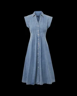 Ruben Denim Dress in Pebble Stone