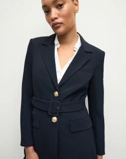 Ryanne Belted Dickey Jacket in Navy