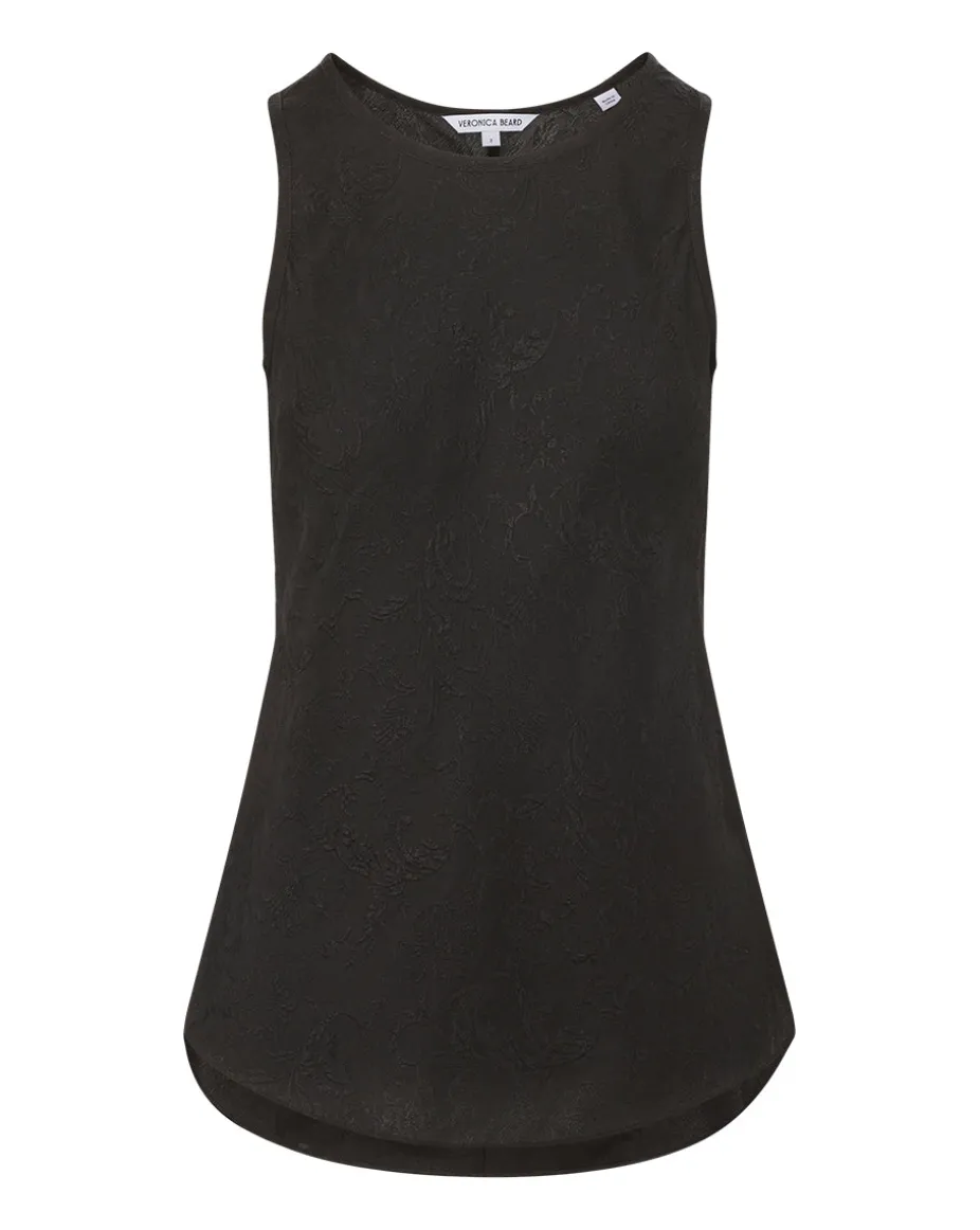 Sabrina Black Satin Crepe Tank Top