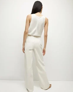 Sabrina Crepe Tank in Off-White