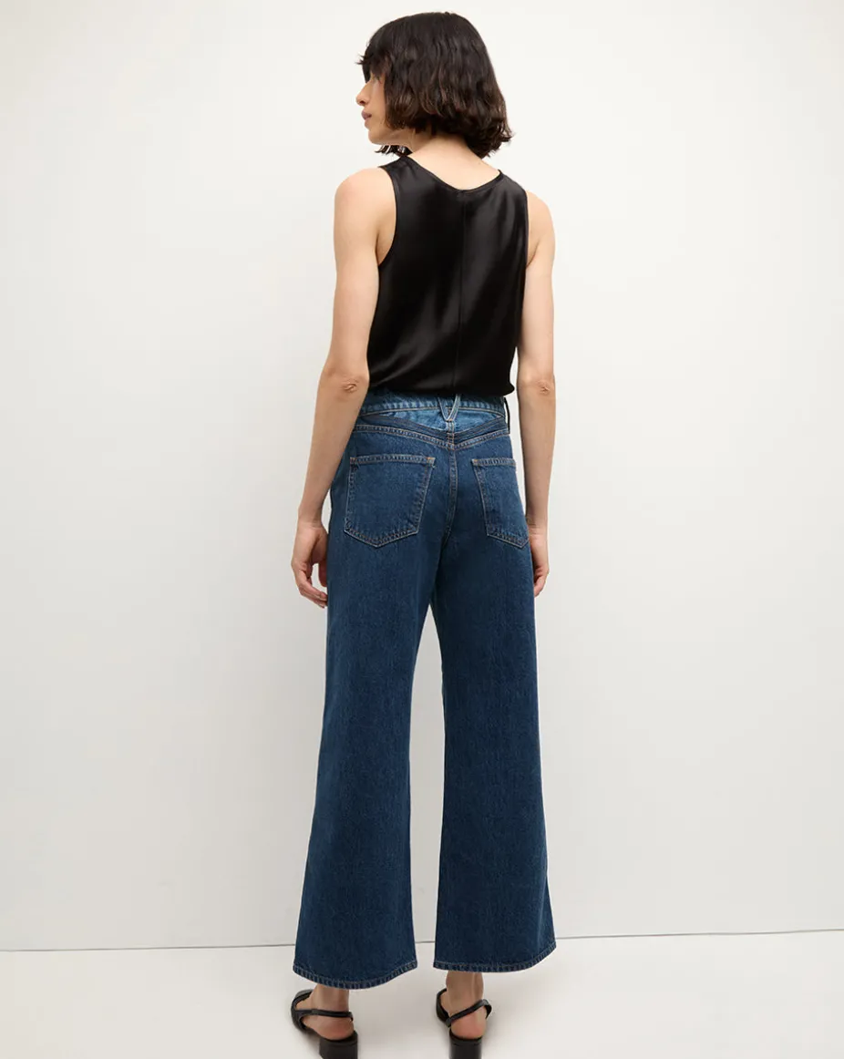 Sabrina Stretch-Silk Tank Top in Black