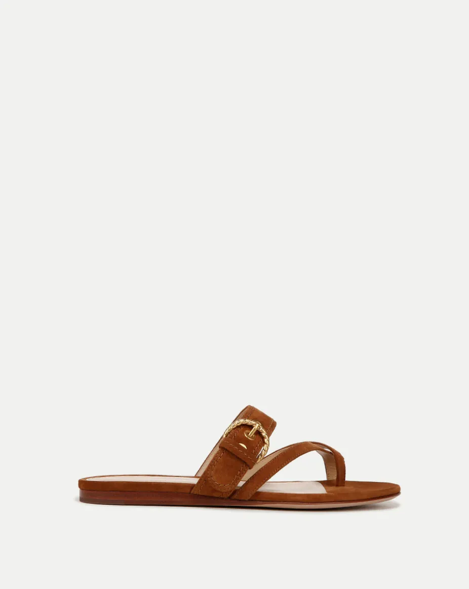 Salva Suede Crisscross Sandal in Caramel