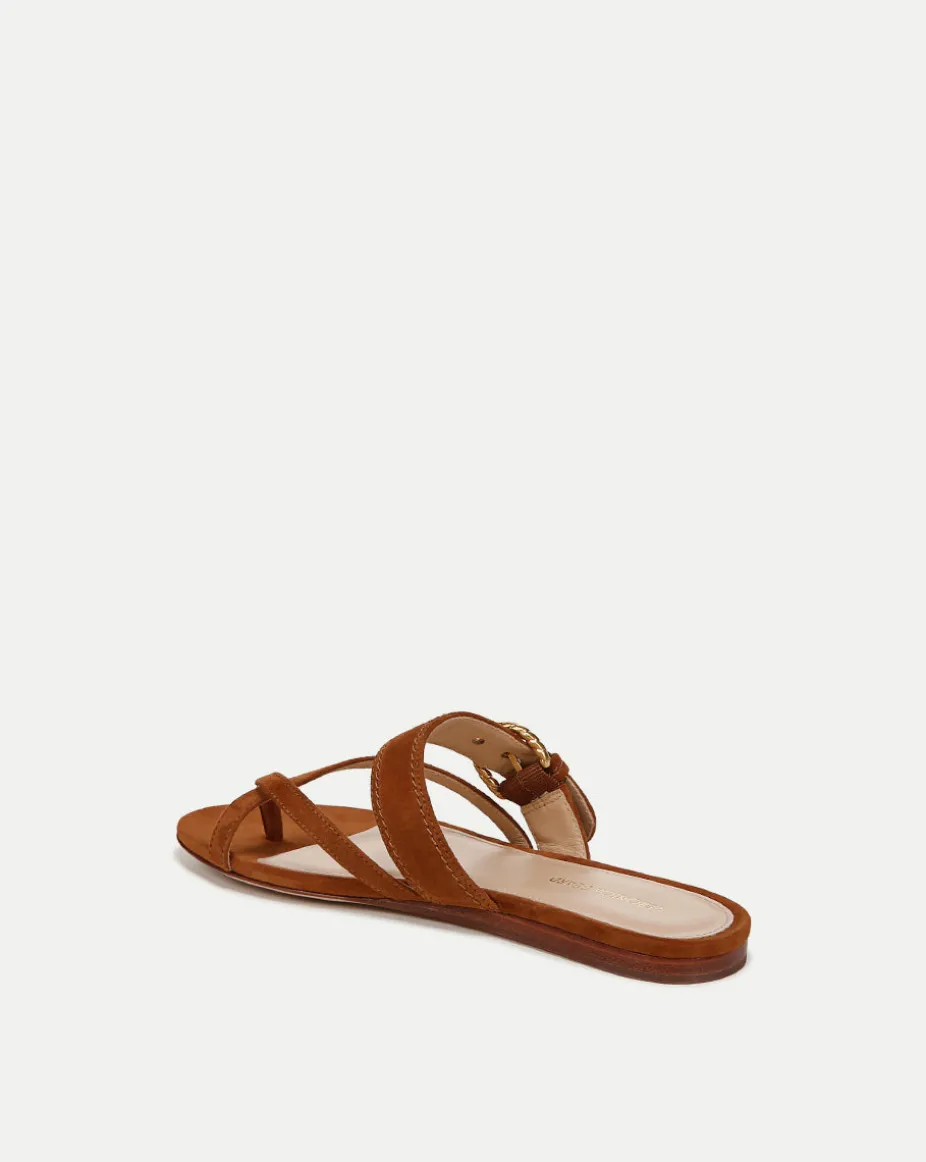 Salva Suede Crisscross Sandal in Caramel