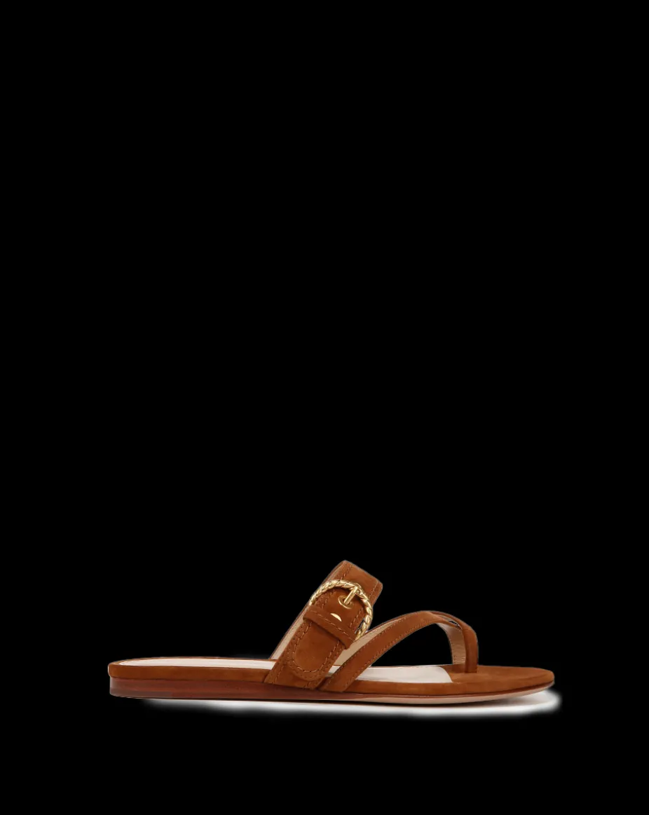 Salva Suede Crisscross Sandal in Caramel