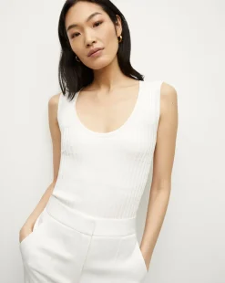 Sandra Ribbed Tank in Off-White