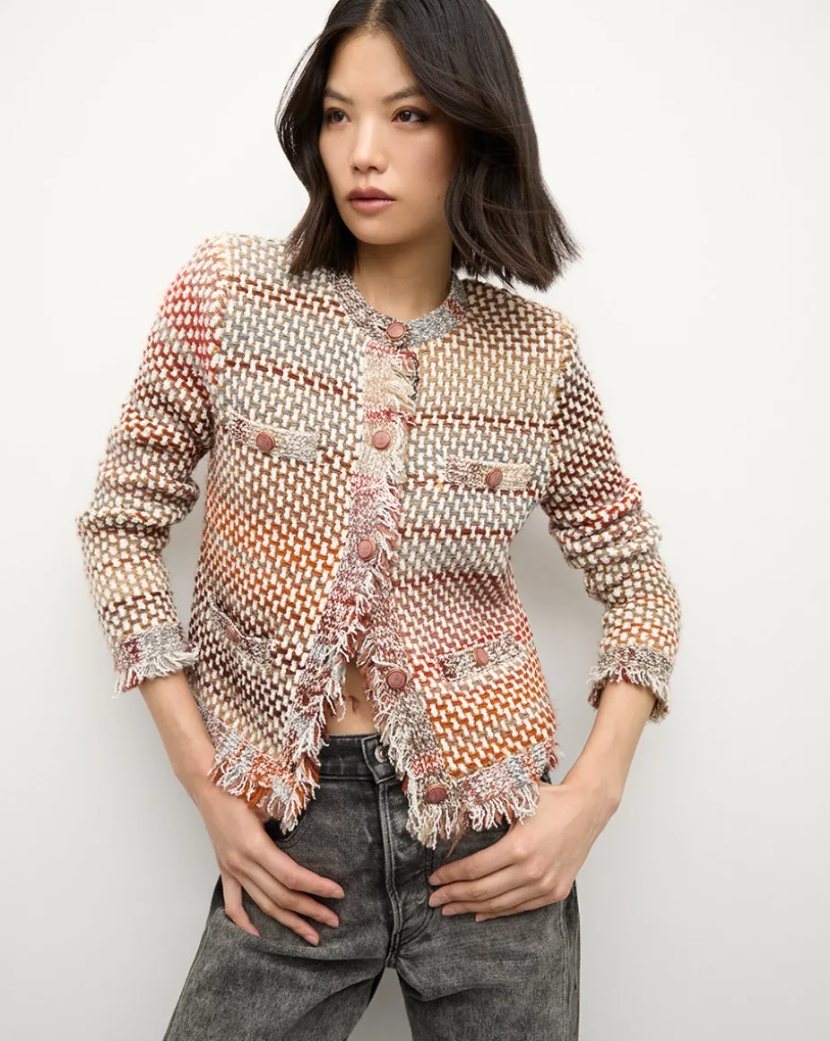 Sariyah Knit Jacket in Red Multi