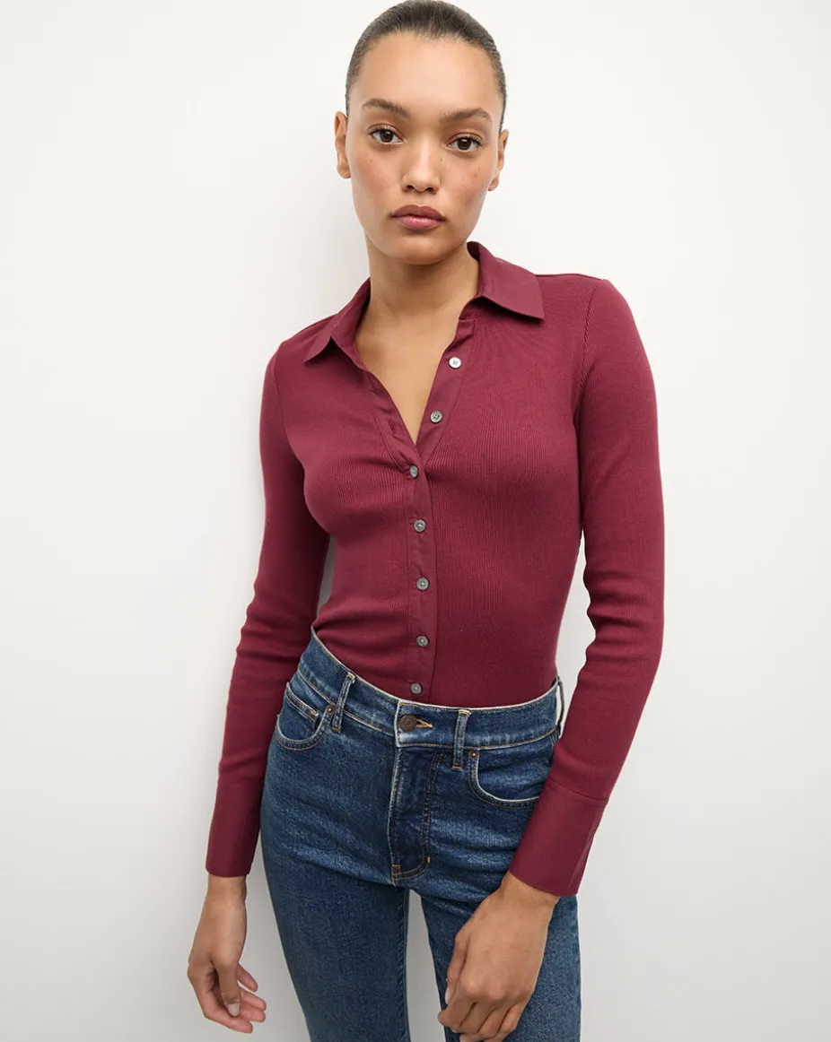 Scottie Button Down Shirt in Wine