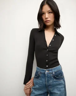 Scottie Button-Down Shirt in Black