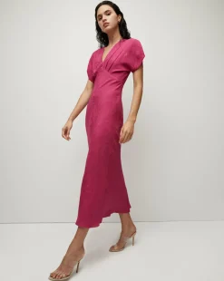 Seymour Wildberry Silk V-Neck Dress