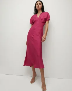 Seymour Wildberry Silk V-Neck Dress