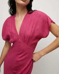 Seymour Wildberry Silk V-Neck Dress