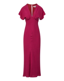Seymour Wildberry Silk V-Neck Dress
