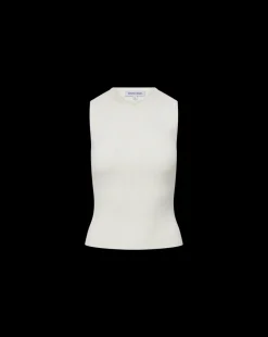 Sid Sleeveless Crew-Neck Pullover in White