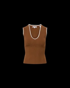 Sid Sleeveless Pullover in Deep Ochre