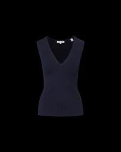 Sid V-Neck Sleeveless Pullover in Navy