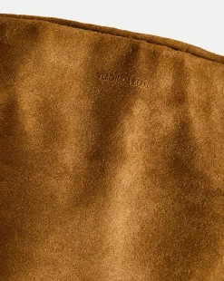 Slouch Shoulder Suede Bag in Acorn