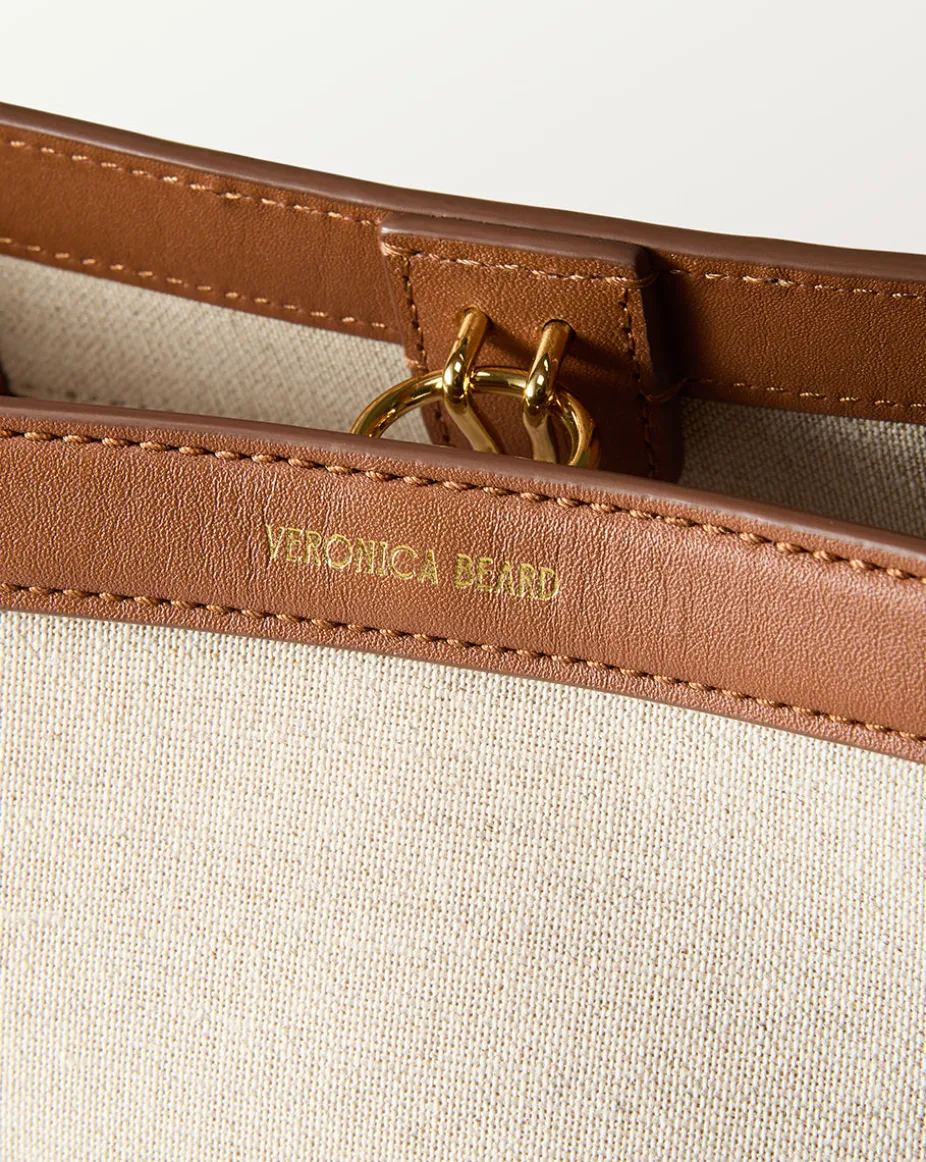 Small Canvas Feedbag in Cream Linen & Tan