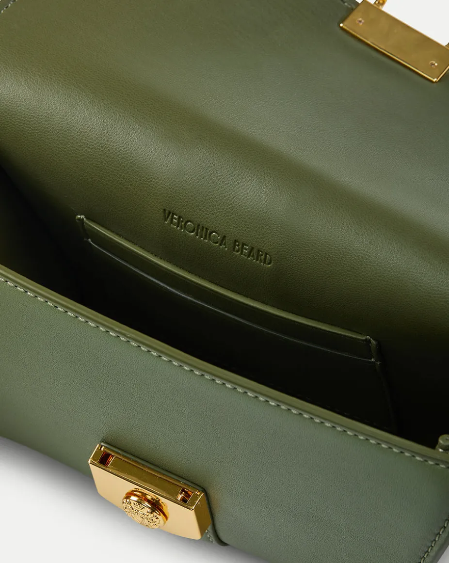 Small Crest Lock Trap Bag in Stone Army