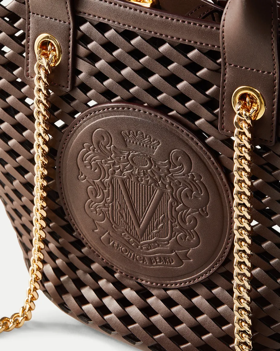 Small Crest Market Tote in Dark Brown