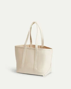 Small Logo Canvas Tote in Natural