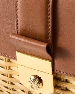 Small Wicker Avenue Bag in Tan | Woven Bag