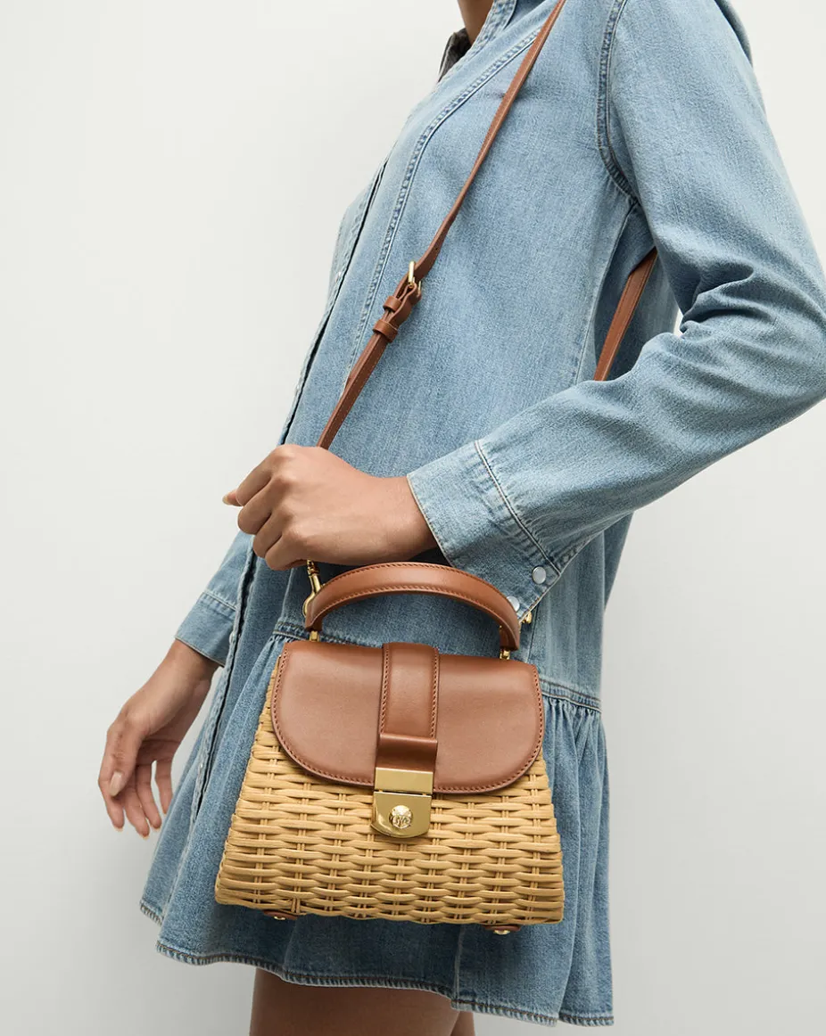 Small Wicker Avenue Bag in Tan | Woven Bag