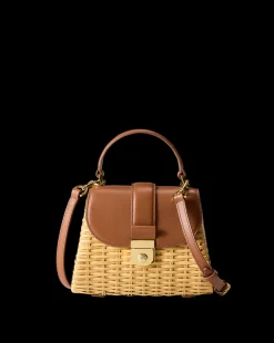 Small Wicker Avenue Bag in Tan | Woven Bag