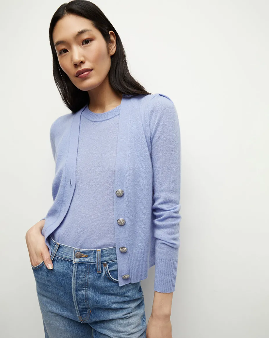 Solene Cashmere Cardigan in Hydrangea