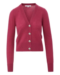 Solene Raspberry Cashmere Cardigan
