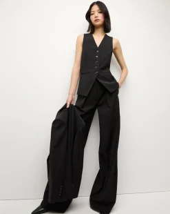 Sonia Wide Leg Tailored Pant in Black