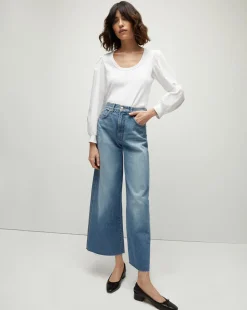 Taylor Cropped Wide-Leg Jean in Enough Said