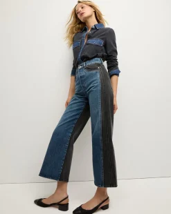 Taylor Two-Tone Wide-Leg Jean in Blue Moon Colorblock