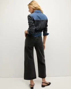 Taylor Two-Tone Wide-Leg Jean in Blue Moon Colorblock