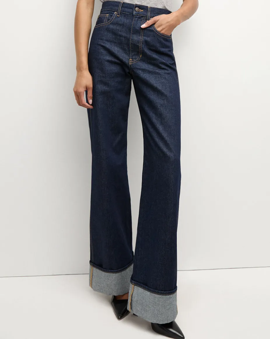 Taylor Wide-Leg Jean | Cuffed Jean in Dark Wash