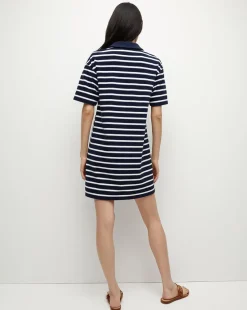 Terrence Terrycloth Dress in Marine/Off-White/Blue Surf