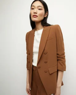 Tomi Matte Crepe Jacket in Deep Ochre