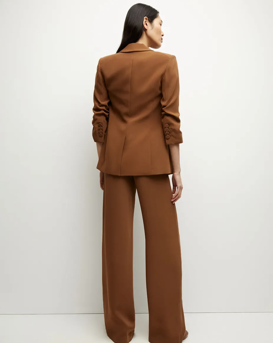 Tomi Matte Crepe Jacket in Deep Ochre