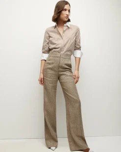 Tonelli Plaid Pant in Ecru/Ochre