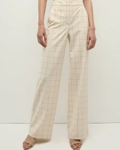Tonelli Plaid Pant in Ecru/Deep Ochre
