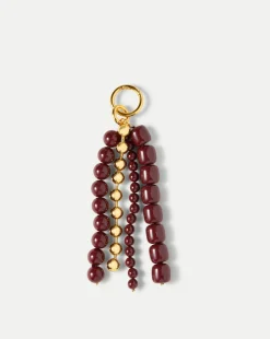 Triple Chain Bag Charm in Oxblood
