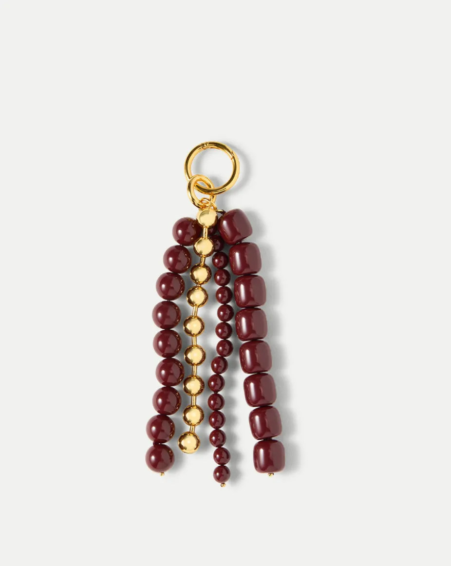 Triple Chain Bag Charm in Oxblood